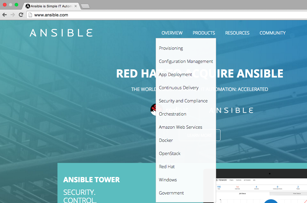 Ansible Overview Menu