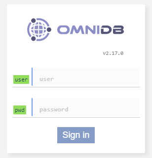 OmniDB Login Screen